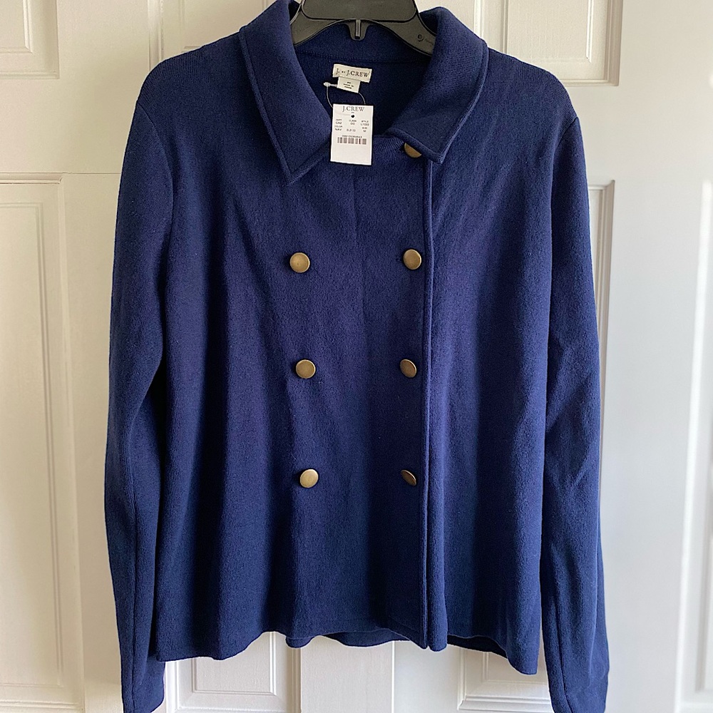 NWT J.Crew Navy Blue Sweater Blazer/Jacket